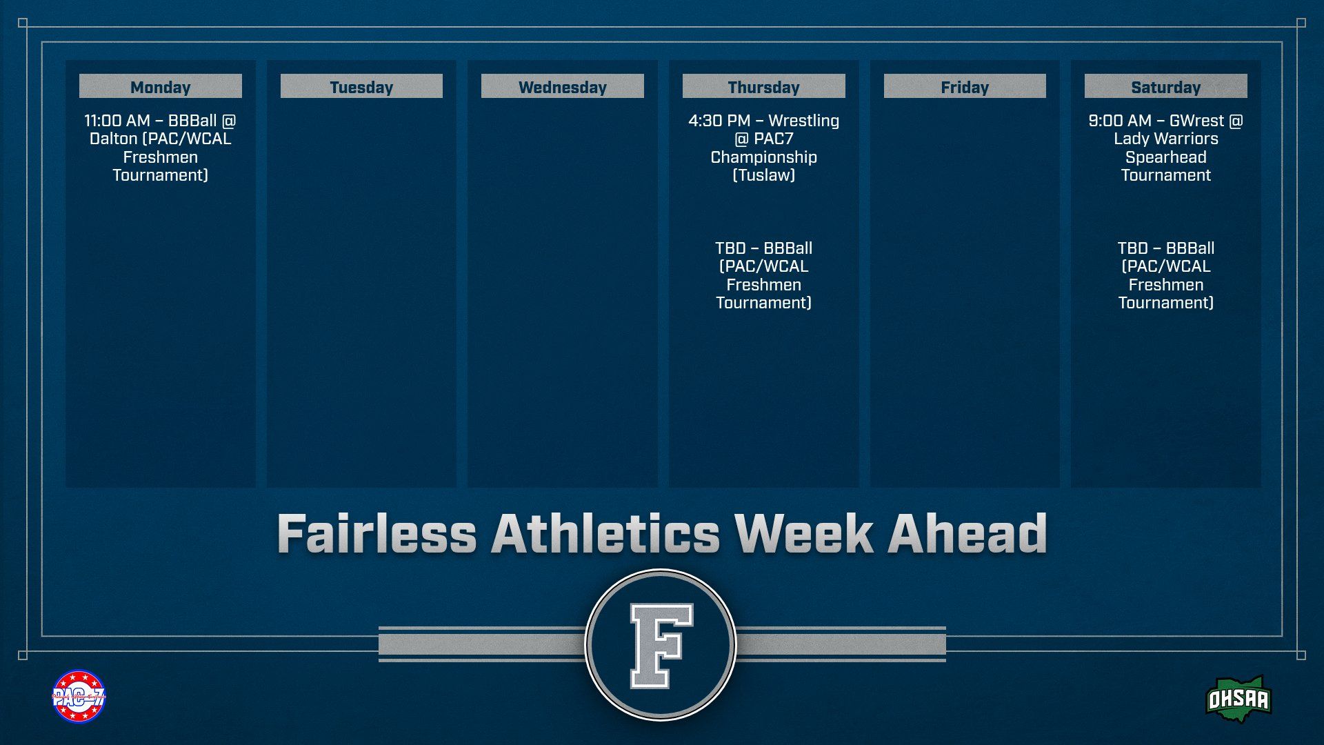 Multi Format Week Ahead Landscape 25